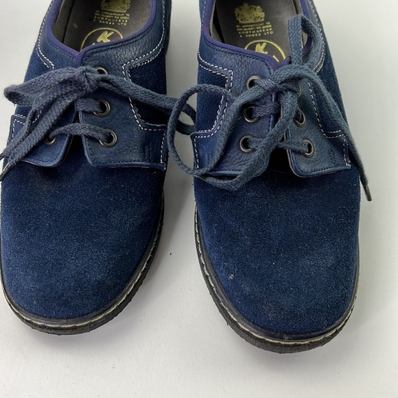 Aqua Skips Waterproof Blue Suede Oxford Lace ups shoes - Picture 3 of 12